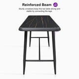 PURPLE LEAF Outdoor Bar Table Patio Dining Table Coffee Kitchen Breakfast Bistro Pub Bar Table for Patio Poolside