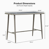 PURPLE LEAF Outdoor Bar Table Patio Dining Table Coffee Kitchen Breakfast Bistro Pub Bar Table for Patio Poolside