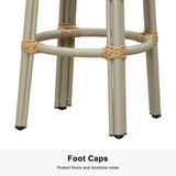 PURPLE LEAF Patio Round Bar Stools Set of 2 Outdoor Backless Barstools Woven Rattan Bar Chair  for Indoor Kitchen Island Bistros Cafe Restaurant