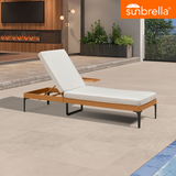 PURPLE LEAF Outdoor Chaise Lounge Patio Lounge Chair Recliner with Side Table and Cushion for Poolside Balcony Backyard