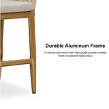 PURPLE LEAF Modern Bar Stools Aluminum Bar Stool with Cushion for Indoor and Outdoor, Kitchen Island