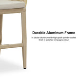 PURPLE LEAF Modern Bar Stools Aluminum Bar Stool with Cushion for Indoor and Outdoor, Kitchen Island