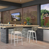 PURPLE LEAF Bar Stool Rattan Bar Stools Counter Stools with Back Metal Bar Height Stool Outdoor Bar Chair for Garden Kitchen