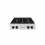 ZLINE 30" Paramount Gas Rangetop Stainless Steel Matte Black SRTZ-30-MB