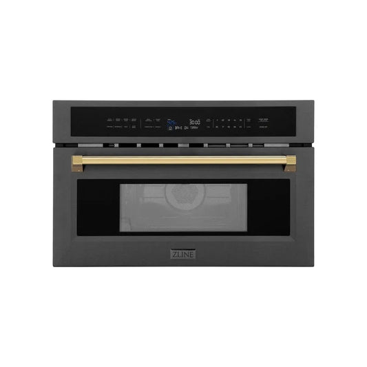 ZLINE 30” Convection Microwave, Black Stainless, Gold MWOZ-30-BS-G