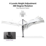 PURPLE LEAF Pool Umbrella Outdoor Cantilever Umbrella with In-ground Base