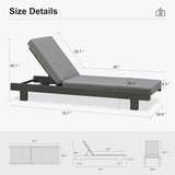PURPLE LEAF Outdoor Daybed for Patio,  Poolside Chaise Lounge Bed with Cushion, Olefin Blend Fabric, Aluminum Frame Sunbed with Side Table for Deck and Backyard