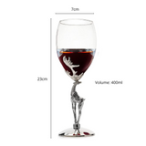 Stag Antler Set of 2 Wine Glasses 9"H (Wine)