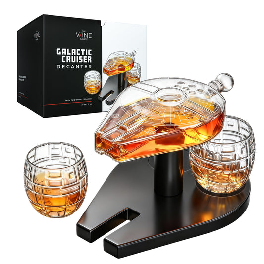 Galactic Cruiser Birthday Gifts for Men Dad, Galaxy Spaceship Whiskey Decanter Sets