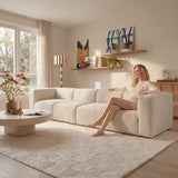 Philo Chenille Low Profile Reversible Modular L Sectional Sofa (5-Seater+Ottoman)