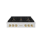 ZLINE 36" Paramount Gas Rangetop Stainless Steel Champagne Bronze SRTZ-36-CB