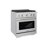 ZLINE 30"Paramount Dual Fuel Range Stainless Steel, Brass Burner, SDR-BR-30