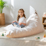 MAXYOYO Kids Bean Bag Chair - Handle Design, High-Density Foam Floor Lounger, White