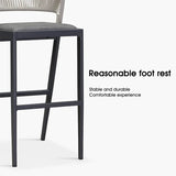 PURPLE LEAF Bar Stool Rattan Bar Stools Counter Stools with Back Metal Bar Height Stool Outdoor Bar Chair for Garden Kitchen