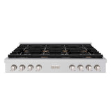 ZLINE 48" Paramount Gas Rangetop Stainless Steel Brass Burners SRT-BR-48