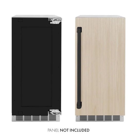 ZLINE 15" Touchstone Gourmet Ice Maker Drain Pump Panel Ready Door Matte Black IGMDPZ-15-MB