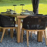 PURPLE LEAF Patio Dining Set with Sunbrella Fabric Cushions and Aluminum Table All-Weather Wicker Patio Table Set for Deck
