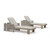 PURPLE LEAF Outdoor Chaise Lounge with Wraparound Armrests and Cushion Aluminum Reclining Tanning Pool Lounge Chairs for Patio Poolside Backyard
