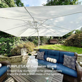 PURPLE LEAF Outdoor Patio Umbrella with Base, Best White Cantilever Umbrellas