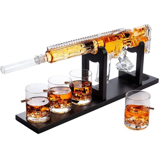 (UAE ONLY) AR15 Whiskey Gun Decanter Set 1000 ml & 4 12oz Bullet Glasses