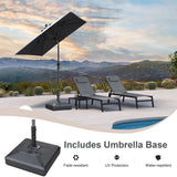 PURPLE LEAF Crank and Tilt Rectangular Outdoor Patio Market Umbrella with Base