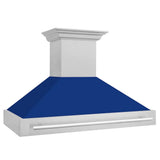 ZLINE 48" Autograph DuraSnow Stainless Blue Wall Range Hood 8654SNX-BG-48