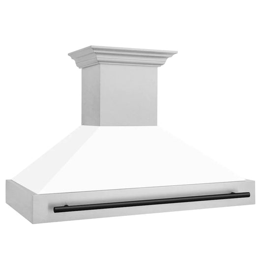 ZLINE 48" Autograph DuraSnow White Range Hood 8654SNZ-WM48-MB