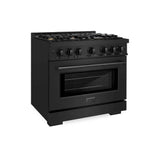 ZLINE 36" Select Dual Fuel Range Gas Cooktop Electric Convection Oven Black Stainless Steel Brass Burners HDRB-BR-36