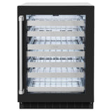 ZLINE 24" Touchstone Dual Zone 44 Bottle Wine Cooler Black Matte Glass Door RWDO-BLM-24