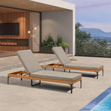 PURPLE LEAF Outdoor Chaise Lounge Patio Lounge Chair Recliner with Side Table and Cushion for Poolside Balcony Backyard
