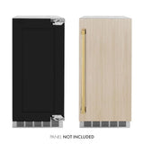 ZLINE 15" Touchstone Clear Cube Ice Maker Drain Pump Panel Ready Door Polished Gold Door ICCDPZ-15-G