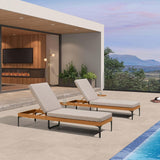 PURPLE LEAF Outdoor Chaise Lounge Patio Lounge Chair Recliner with Side Table and Cushion for Poolside Balcony Backyard