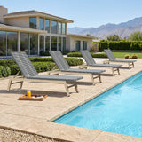 PURPLE LEAF Pool Oversized Lounge Chairs Rattan Aluminium Patio Chaise Lounge Outdoor Adjustable Recliner Finish Loungers Woven PE Sun Chairs for Poolside Deck Beach