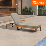 PURPLE LEAF Outdoor Chaise Lounge Patio Lounge Chair Recliner with Side Table and Cushion for Poolside Balcony Backyard