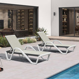 PURPLE LEAF Patio Chaise Lounge Plastic Pool Outdoor Lounge Chair with Aluminum Frame Stackable Patio Tanning Chairs for Poolside Sunbathing Beach Deck Yard