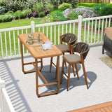 PURPLE LEAF Outdoor Bar Stool Set of 6, Wicker Chairs Bar Chairs with Cushion, All-Weather Patio Furniture kitchen stools