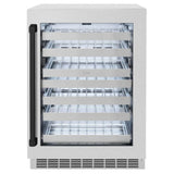 ZLINE 24" Touchstone Dual Zone 44 Bottle Wine Cooler DuraSnow® Stainless Steel Glass Door Matte Black Handle RWDOZ-SN-24-MB