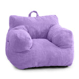 MAXYOYO Kids Bean Bag Chair, Corduroy Bean Bag Couch with Armrests for Children's Room (Dark Purple)