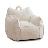MAXYOYO Kids Bean Bag Chair, Sherpa Bean Bag Couch with Decorative Edges for children's room (White)