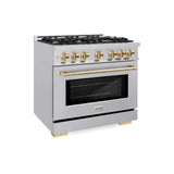 ZLINE 36" Select Dual Fuel Range Gas Cooktop Electric Convection Oven Stainless Steel Gold HDRZ-36-G
