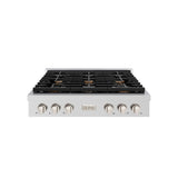 ZLINE 36" Paramount Gas Rangetop Stainless Steel Brass Burners SRT-BR-36