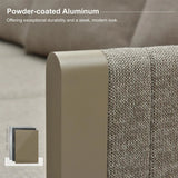 PURPLE LEAF Sanori L-Shaped Patio Couch Set Modular Sofa with Beige Cushions and Ottoman for Backyard