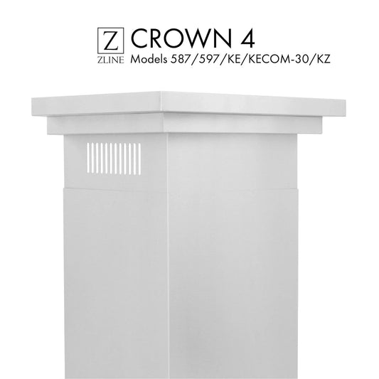 ZLINE Crown Molding #4 for Wall Range Hood, CM4-587/597/KE/KECOM-30/KZ