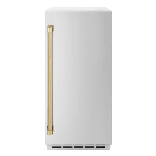 ZLINE 15" Touchstone Clear Cube Ice Maker Drain Pump Stainless Steel Champagne Bronze Door ICCDZ-ST-15-CB