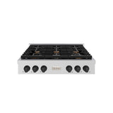 ZLINE 36" Paramount Gas Rangetop Stainless Steel Matte Black SRTZ-36-MB
