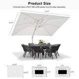 PURPLE LEAF Morden White Outdoor Umbrella Premium Aluminum Patio Cantilever Pool Sun Umbrellas
