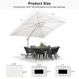 PURPLE LEAF Morden White Outdoor Umbrella Premium Aluminum Patio Cantilever Pool Sun Umbrellas