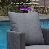 PURPLE LEAF Sanori Outdoor Bar Stools Set of 2 Modern Olefin Weaving Bar Chairs with Backrest Pillow for Patio, Poolside or Indoor
