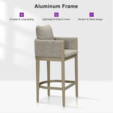 PURPLE LEAF Sanori Outdoor Bar Stools Set of 2 Modern Olefin Weaving Bar Chairs with Backrest Pillow for Patio, Poolside or Indoor