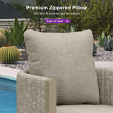 PURPLE LEAF Sanori Outdoor Bar Stools Set of 2 Modern Olefin Weaving Bar Chairs with Backrest Pillow for Patio, Poolside or Indoor